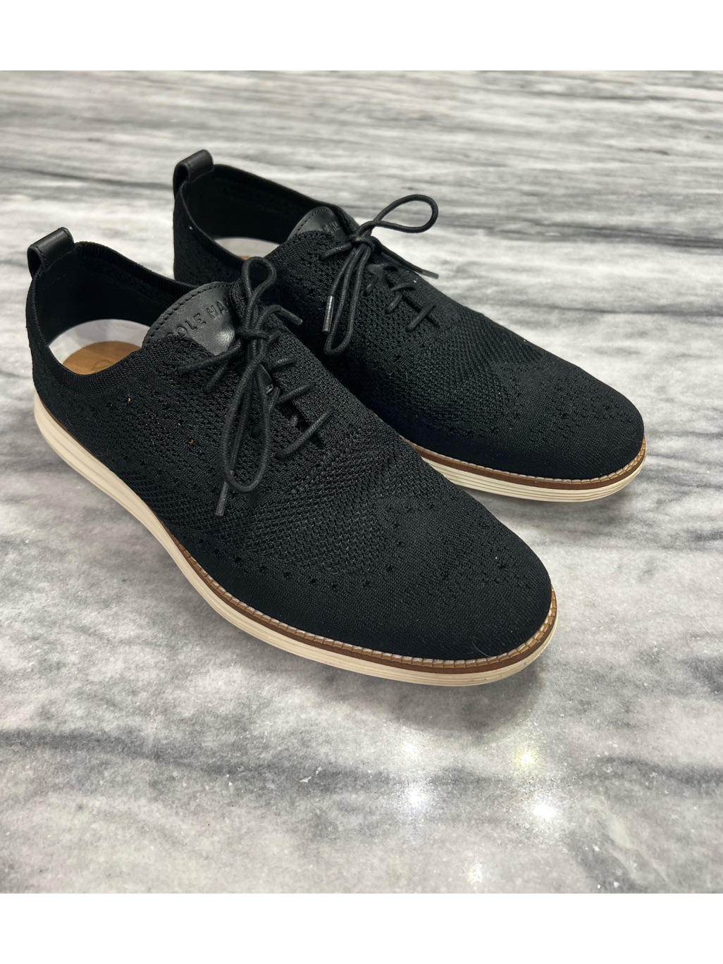Cole Haan Men's Black Riginalgrand Energyweave Stitchlitewingtip Oxford Sz 10.5